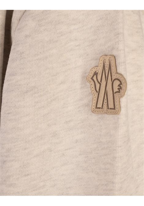 Felpa Con Zip e Cappuccio In Cotone e Lino Grigio Ghiaccio MONCLER GRENOBLE | 098-8G00006 8098U977